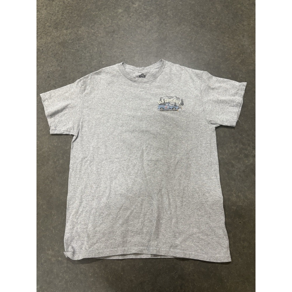 Old Guys Rule Truck Nature Fishing T Shirt Size Medium